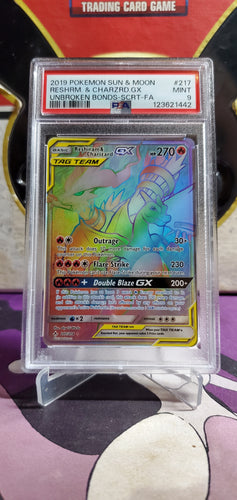 Reshiram & Charizard GX - PSA 9 - (217/214) (Secret)