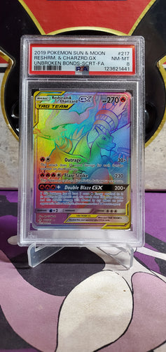 Reshiram & Charizard GX - PSA 8 - (217/214) (Secret)