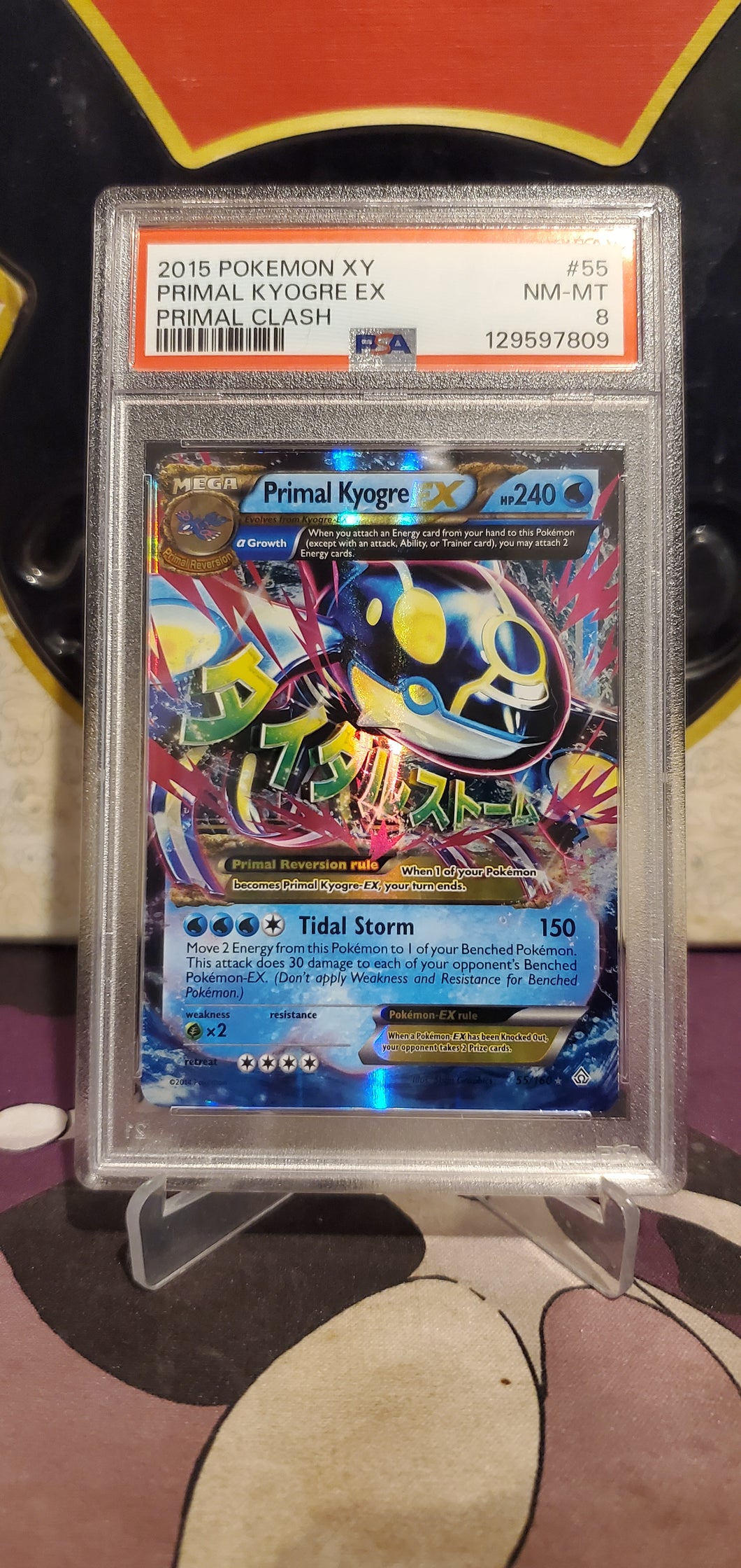 Primal Kyogre EX - PSA 8 - (55/160) (Alpha)