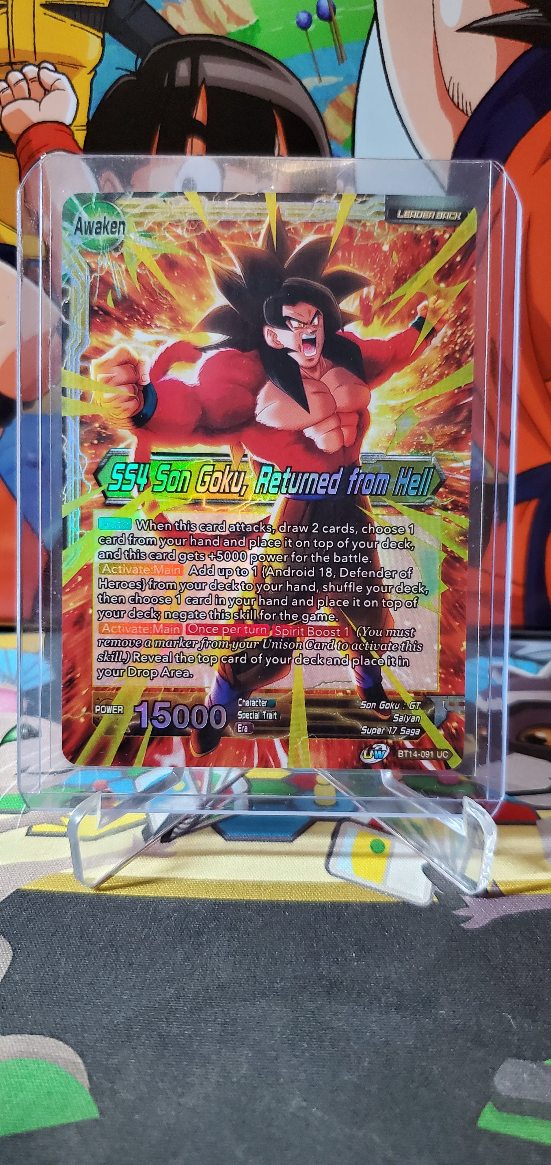 SS4 Son Goku, Returned factory from Hell - FOIL LEADER, Pre Release Stamped! NM/M